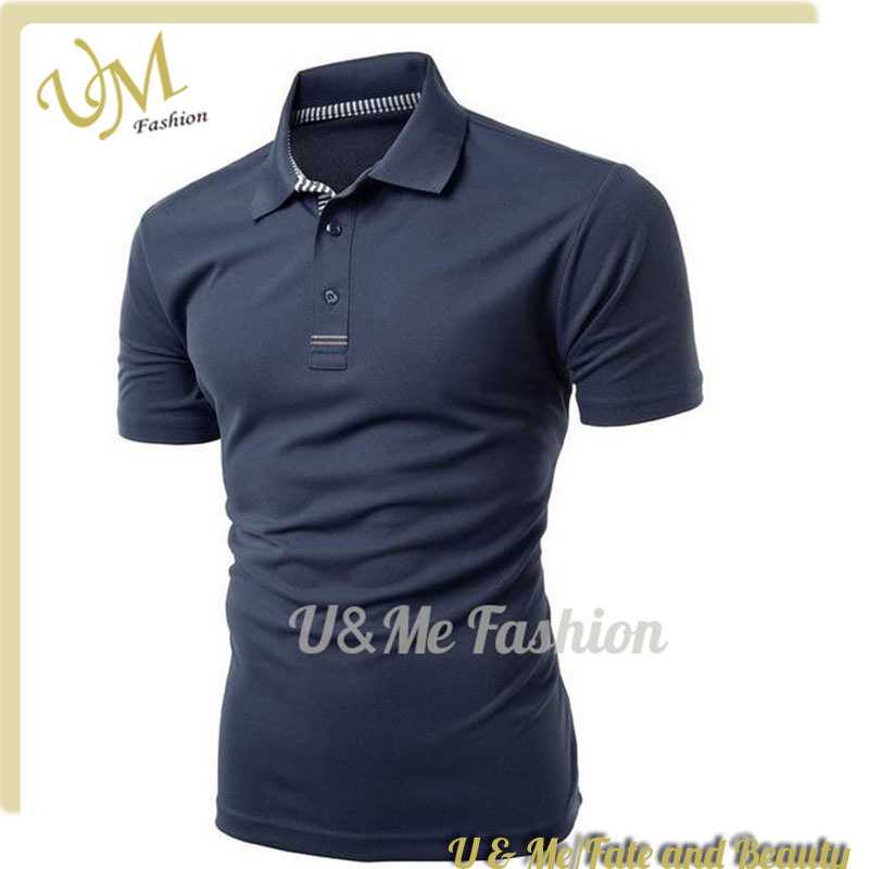 Good Price Fitness Black Man′s Polo Shirt Factory China